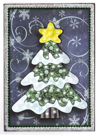Oh Christmas Tree Card Front with Decoupage by Susan Schmidt