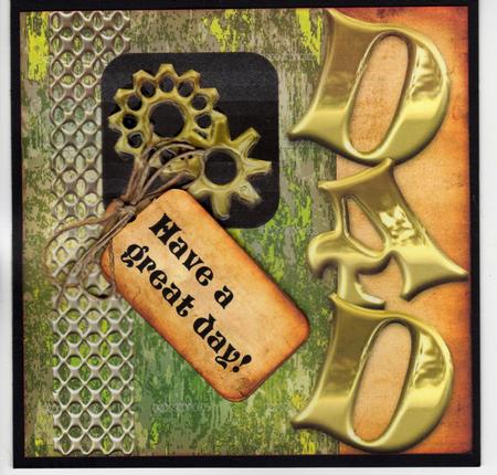 Dad's Golden Card Front by Susan Schmidt