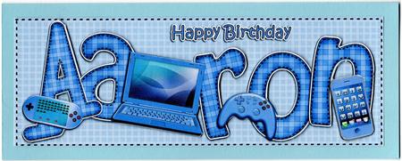 Birthday Aaron Gadgets & Gizmos Large Dl 3D Decoupage by Susan Schmidt