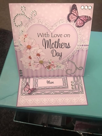 3D Easel Card Mini Kit - A Touch of Elegance Mothers Day - Flowers, Heart Lace, Butterflies & Pearls by Sharon Carr