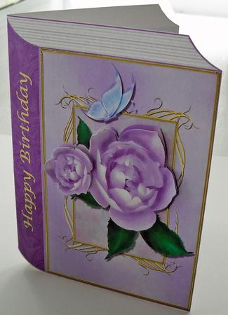 Beautiful Purple Rose Book Card by Flora Marker