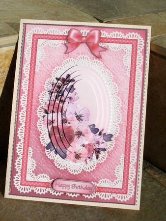 A5 Spring Flowers and Lace Quick Card with Pyramage by Ada Yue