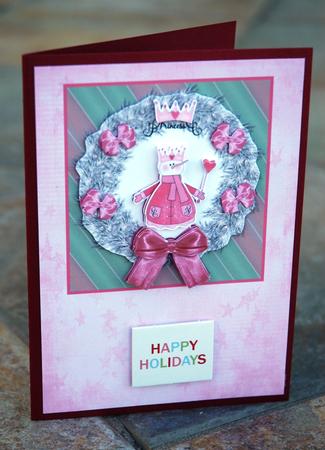 Merry Christmas Princess Quick Card Front with Decoupage by Ada Yue