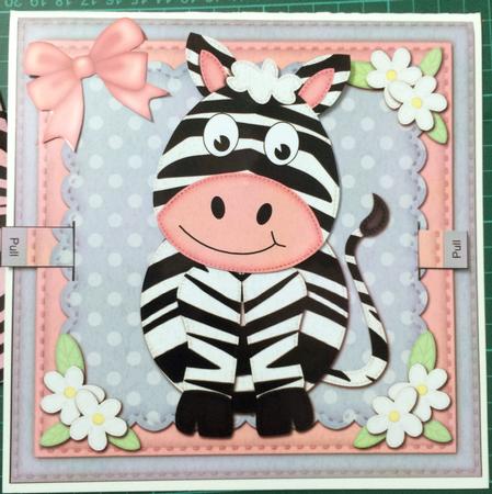 3D Debra Zebra Animated Moveable Wobble Head Card Kit by Aditya Gupta