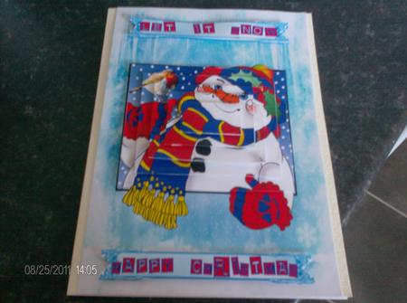 Snowman and Robin by Adrienne Austin