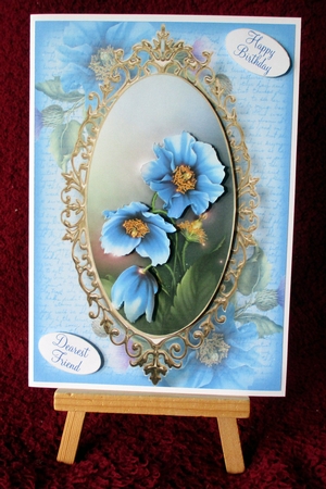 Framed Blue Poppies A5 Topper by Alan Corker