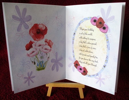 Framed Blue Poppies A5 Topper by Alan Corker