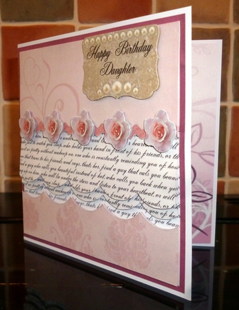 Pastel Pink Rose - Daughter Card by Alan Corker