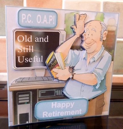 Old P.c. Dude 8x8 Quick Card by Alan Corker