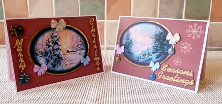 CHRISTMAS SNOWY SCENES TOPPERS & VARIOUS BOWS by Alan Corker