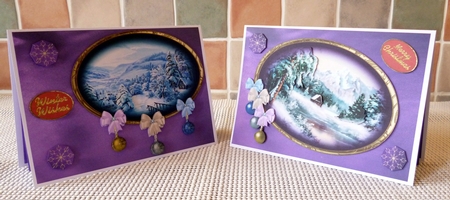 CHRISTMAS SNOWY SCENES TOPPERS & VARIOUS BOWS by Alan Corker