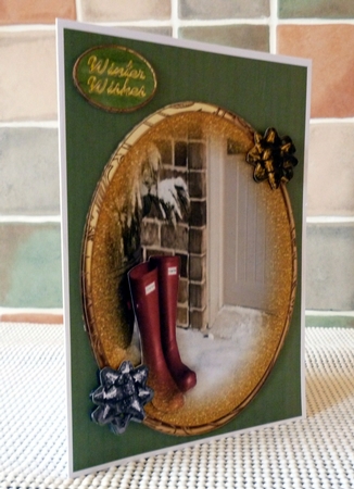 CHRISTMAS SNOWY SCENES TOPPERS & VARIOUS BOWS by Alan Corker