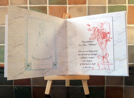 Wedding Day card front with oval cutout and choice of sentiments by Alan Corker