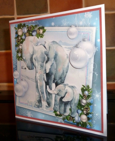 Gorgeous Elephants With Baubles 8x8 Mini Kit by Alan Corker