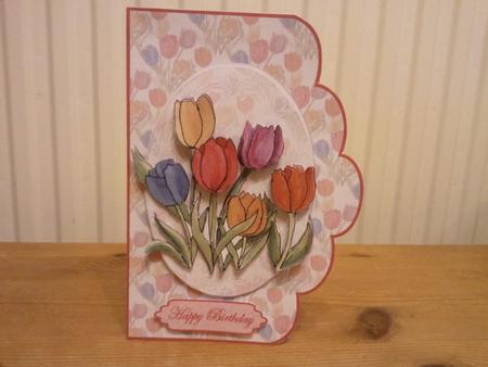 Bright Tulips Scallop Edge by Alexandra Hall