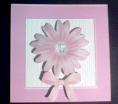 Pink Flower with Diamond and Bow by Alexandra Hall