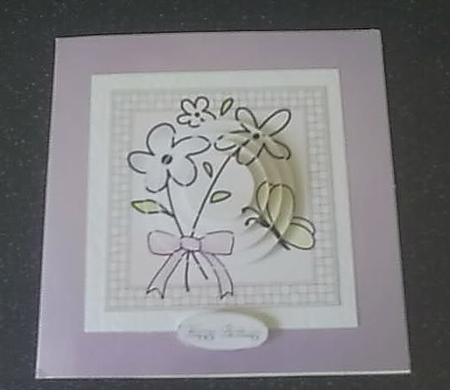 Flowers and Butterfly Quick Card with Circle Pyramage by Alexandra Hall