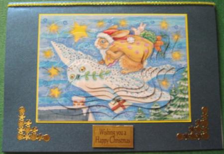 Christmas Rabbit & Owl by Ali Sherman