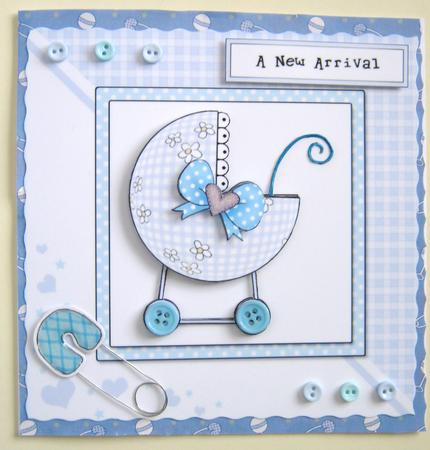 New Baby Boy Quick Card with Decoupage by Ali Sherman