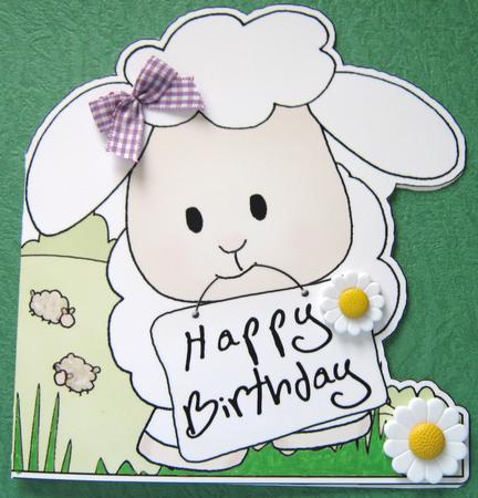 Little Lamb Shaped Birthday Card by Ali Sherman