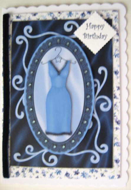 Sophisticated and Swirly Dress Decoupage - Blue by Ali Sherman