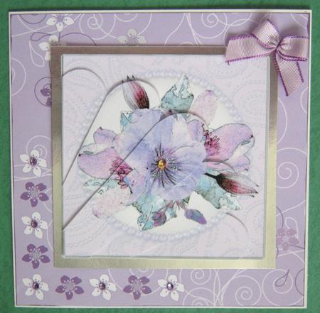Posy and Pearls Quick Card with Fan Pyramage Topper by Ali Sherman