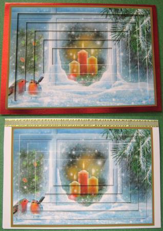 Robins at the Christmas Window A4 Tunnel/pyramid Card Kit by Ali Sherman