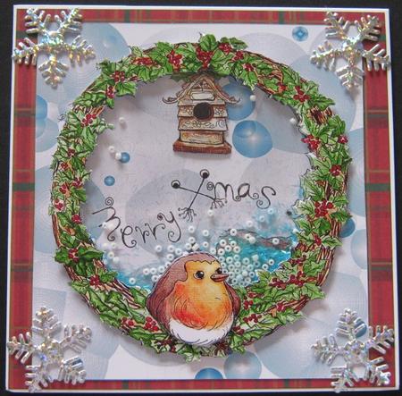 Hollyberry Wreath and Robins-quick and Shaker by Ali Sherman