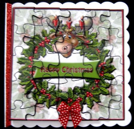 Jigsaw Layers - Reindeer Wreath by Ali Sherman
