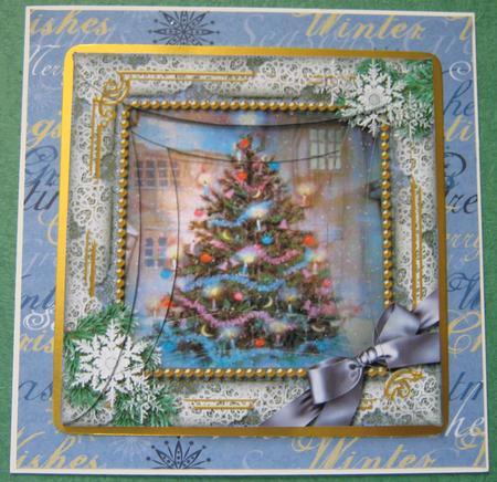 How Tree Looks Snow Square Spiral Rounded Edge Stacker by Ali Sherman