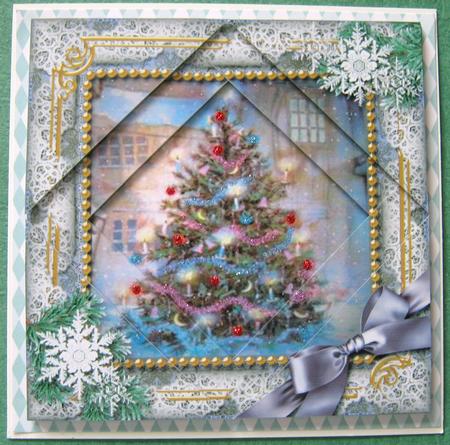 How Tree Looks Snow 5inch Triangle Edge Spiral Stacker by Ali Sherman