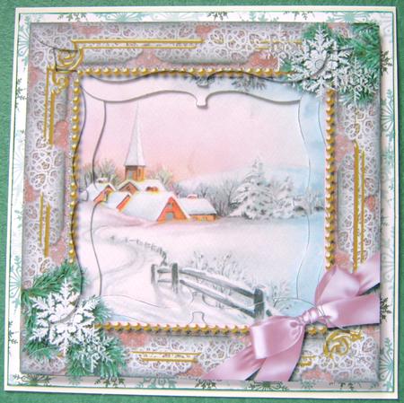 Snow Village Snow 5inch Bracket Edge Spiral Stacker by Ali Sherman