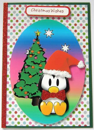 Christmas Baby Penguin with Santa Hat by Ali Sherman