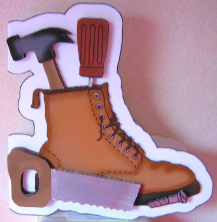 In His Shoes - Shaped Card by Ali Sherman