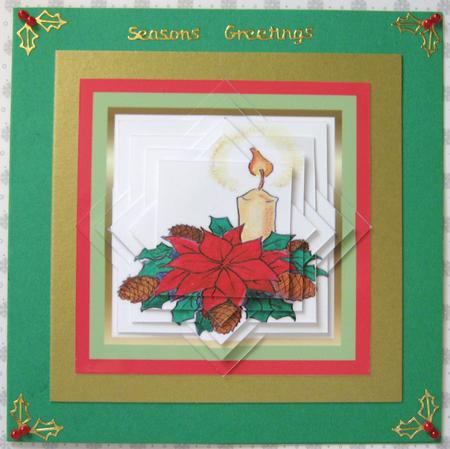 Candle with Poinsettia Star Pyramid by Ali Sherman