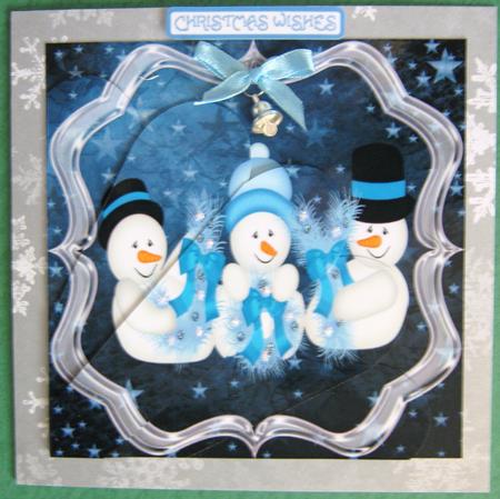 Blue Snowman Fan Card by Ali Sherman