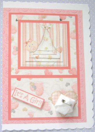 New Baby Girl Pyramid Card by Ali Sherman