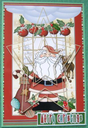 Star Shaped Christmas Window Card Santa Merry Christmas by Ali Sherman
