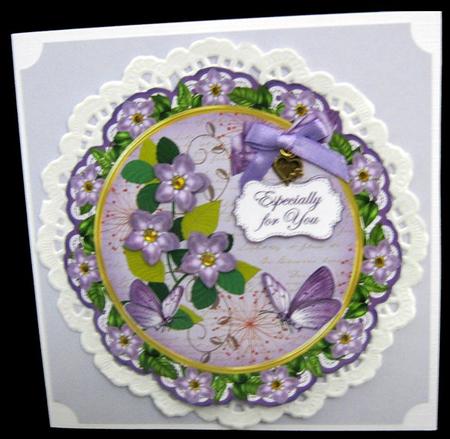 Lilac Fmk Especially for You 8in Doily Decoupage Topper by Ali Sherman