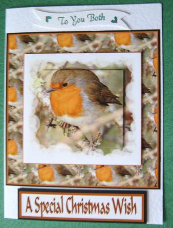 Robin Redbreast Card Front Pyramid by Ali Sherman