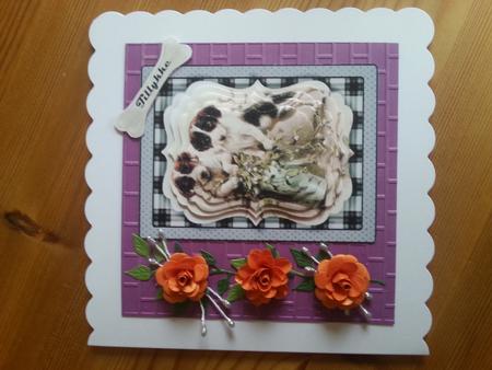 Cute Little Vintage Puppies on Grey Backing by Alice Paaske