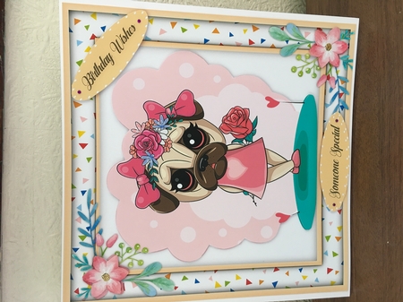 Cute Flower Pug by Alison Morley 