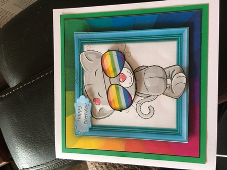 The Rainbow Animal Collection Cat 6x6  by Alison Morley 