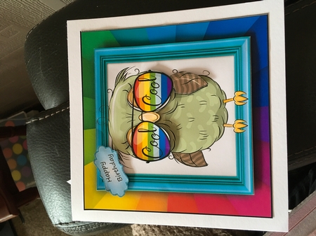 The Rainbow Animal Collection Owl 6x6  by Alison Morley 