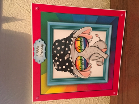 The Rainbow Animal Collection Elephant 6x6  by Alison Morley 