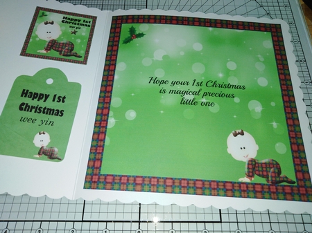 Happy 1st christmas wee yin - scottish tartan effect mini kit (with bow) by Alison Tipping