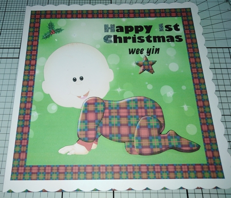 Happy 1st christmas wee yin - scottish tartan effect mini kit (without bow) by Alison Tipping