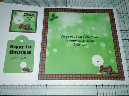 Happy 1st christmas wee yin - scottish tartan effect mini kit (without bow) by Alison Tipping