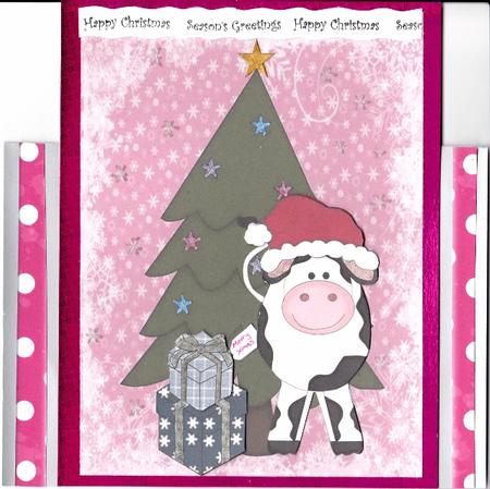Christmas Tree & Cow Pink by Ali Wade