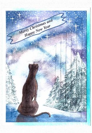 Starry, Starry Night - Whippet, Greyhound A4 Pyramid Topper by Ali Wade